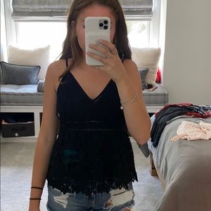 Abercrombie and Fitch black lace tank top